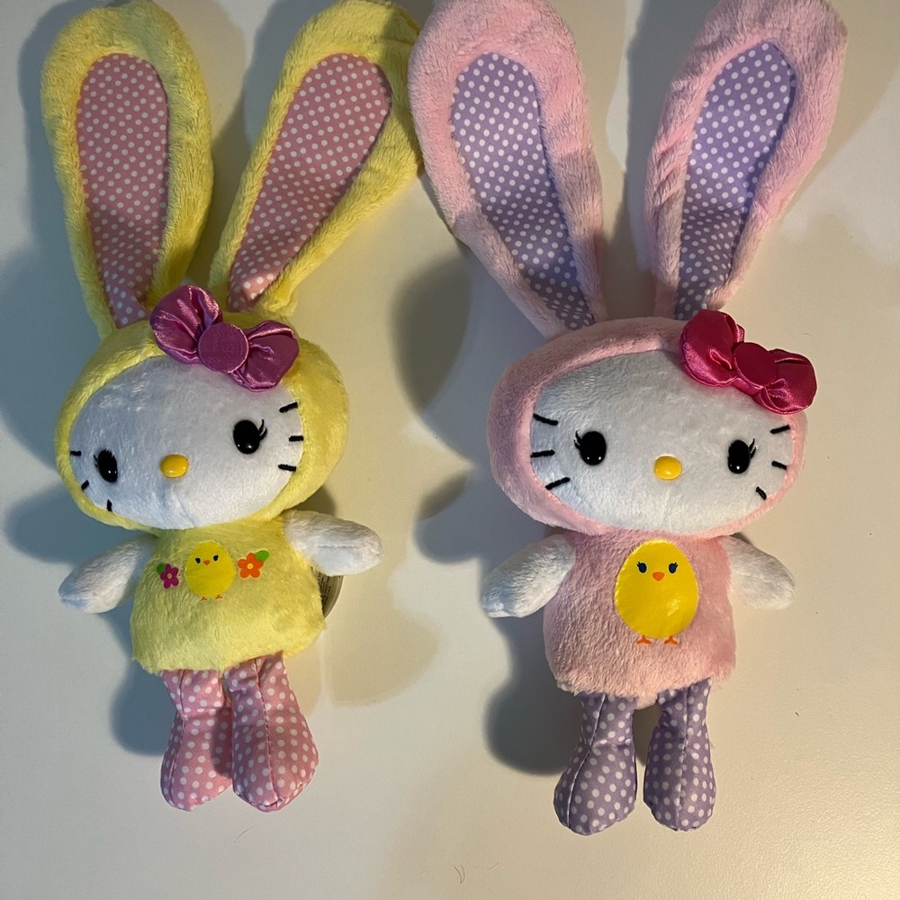 Hello Kitty Bunny Plush Toy Set - Pink and Yellow